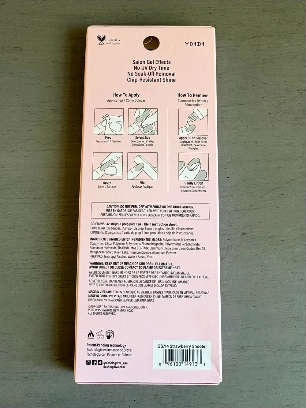 Dashing Diva Gloss Gel Nail Strips Multiple Pack - Desert Quartz, Strawberry NEW
